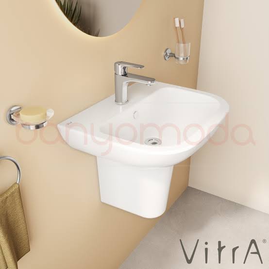 Yarım Ayaqlı Dairəvi Lavabo - S20 Model, 550mm Semi Pedestal - 2