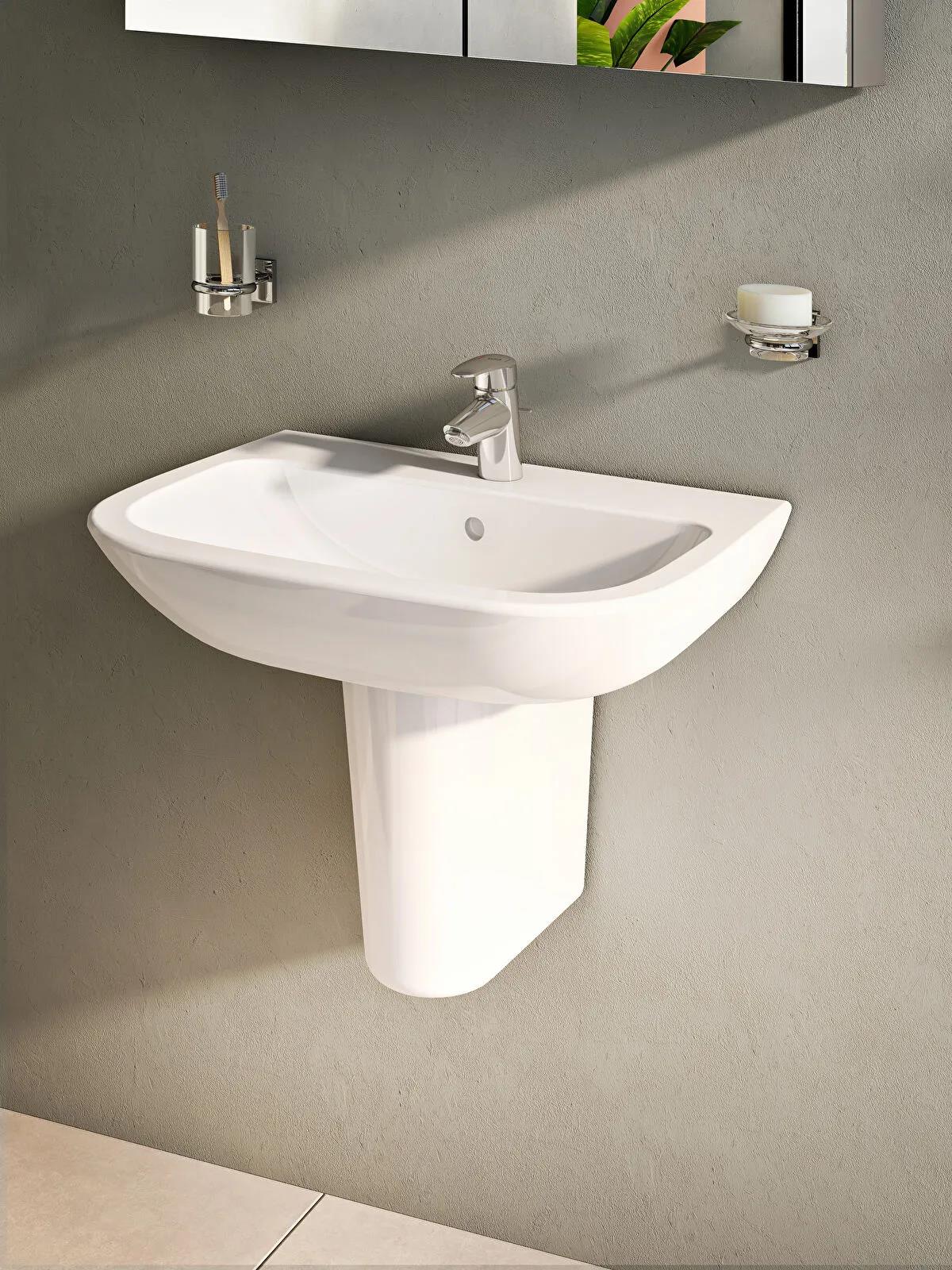 Yarım Ayaqlı Dairəvi Lavabo - S20 Model, 550mm Semi Pedestal